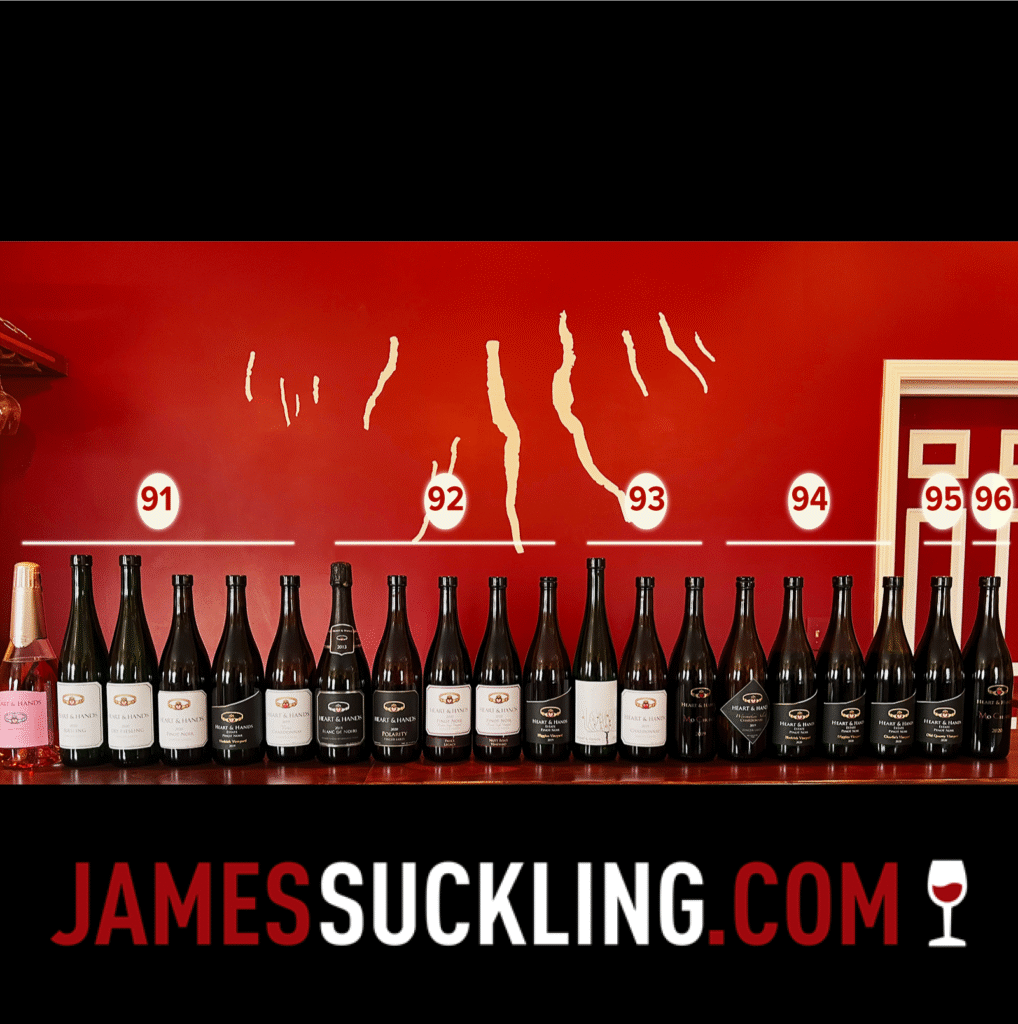 front shot of lineup of 2022 js reviewed wines with scores